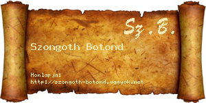Szongoth Botond névjegykártya
